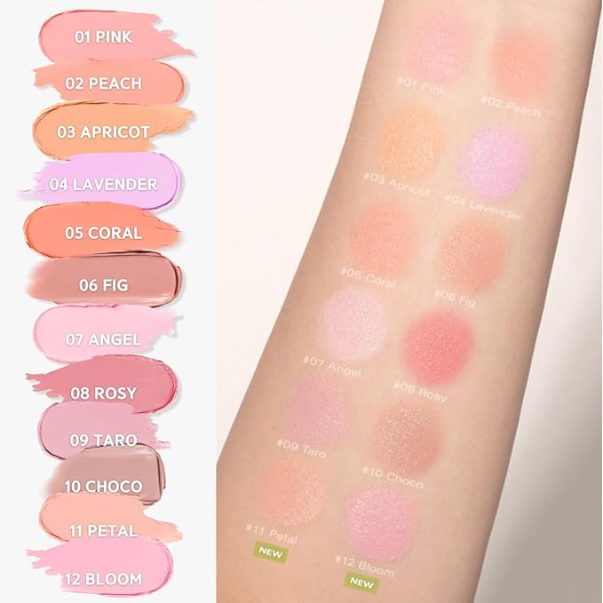 BBIA Ready To Wear Downy Cheek Cream Blush 8 Color - Creamy Blendable & Buildable Blush Dewy Texture & Matte Finish High Pigment Longlasting Lightweight Natural Face Makeup, 0.12oz (02 DOWNY PEACH)