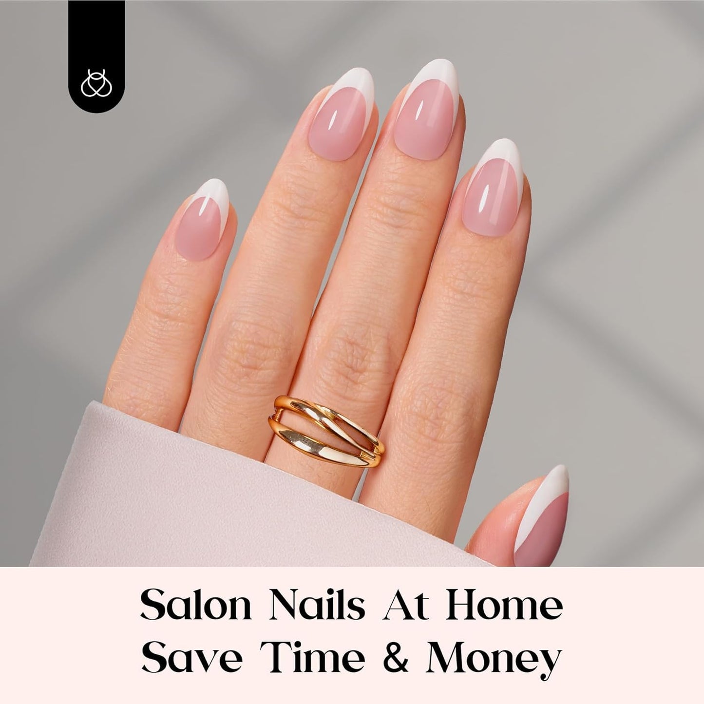 Beetles French Tips Press On Nails: 224 Pcs Pink French Tip Nails Short Almond Fake Nails, Soft Gel Nail Tips False Nails Art DIY For Women,16 Sizes