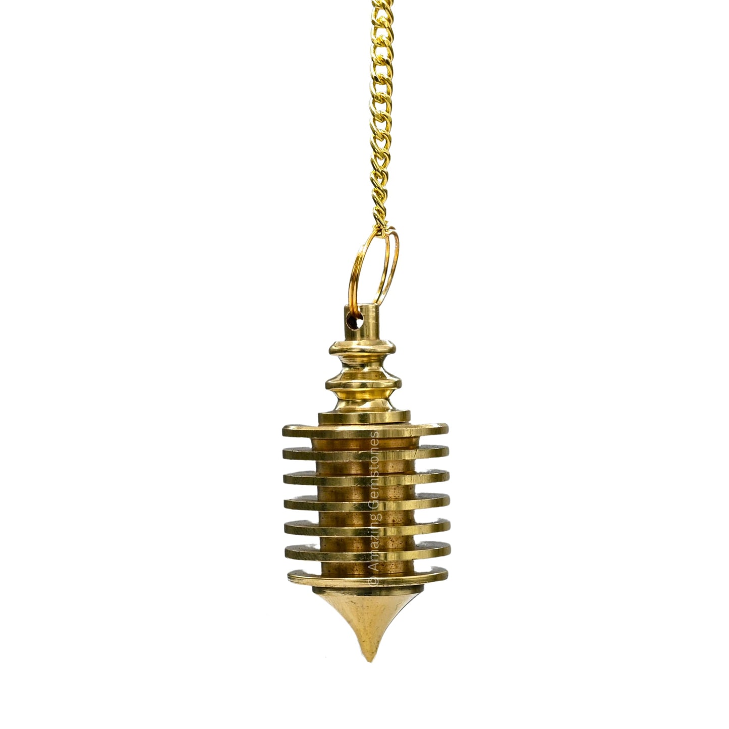 Amazing Gemstone Healing Metal Pendulums for Divination, Gold Vertical Hard Coil Steel Copper Pendulum High Energy Pendulo de Bronce Pendulos de Mesa MP55