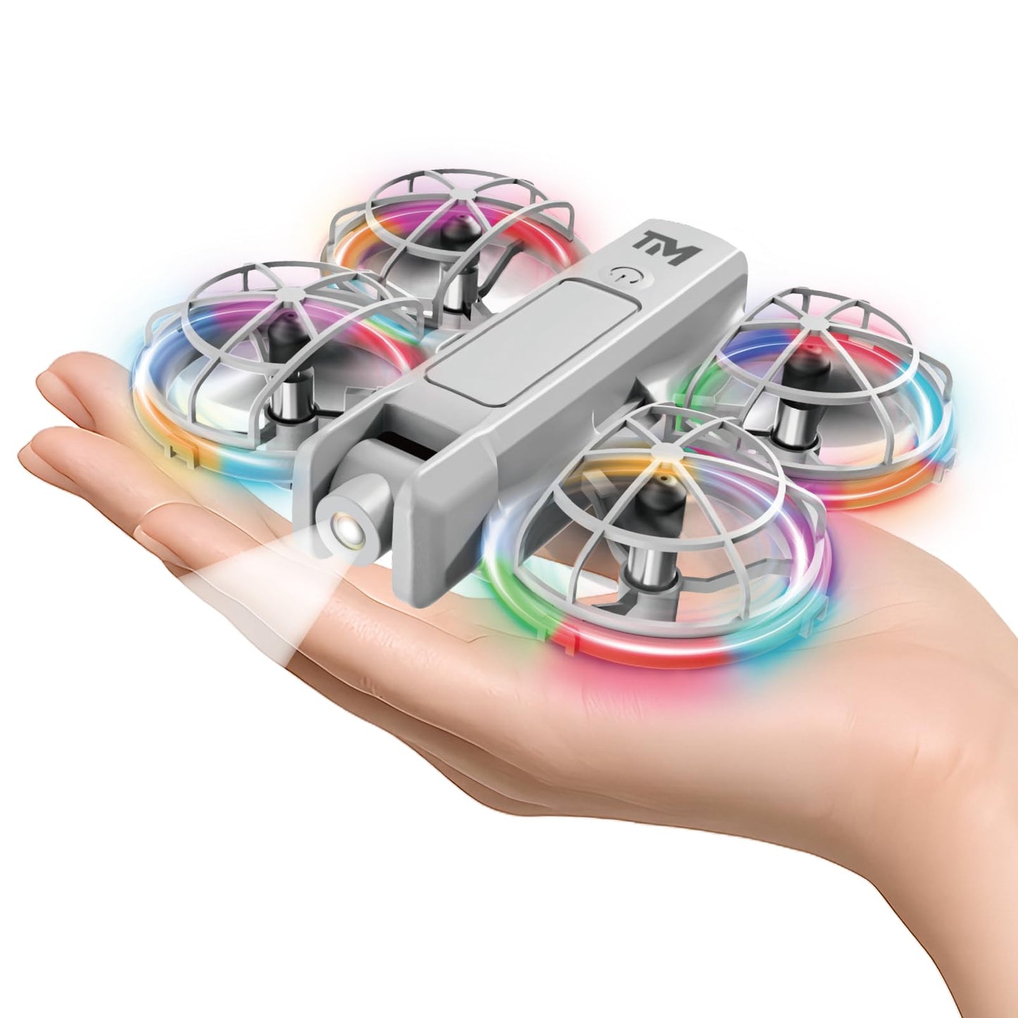 Mini Drone for Kids with 20 Cool Light Modes, Toy Drone with Guard, Altitude-Hold, 3D Flip, 2.4G Remote Control, 3 Speed Modes, 2 Batteries, indoor Outdoor Mini Quadcopter Toy for Beginners