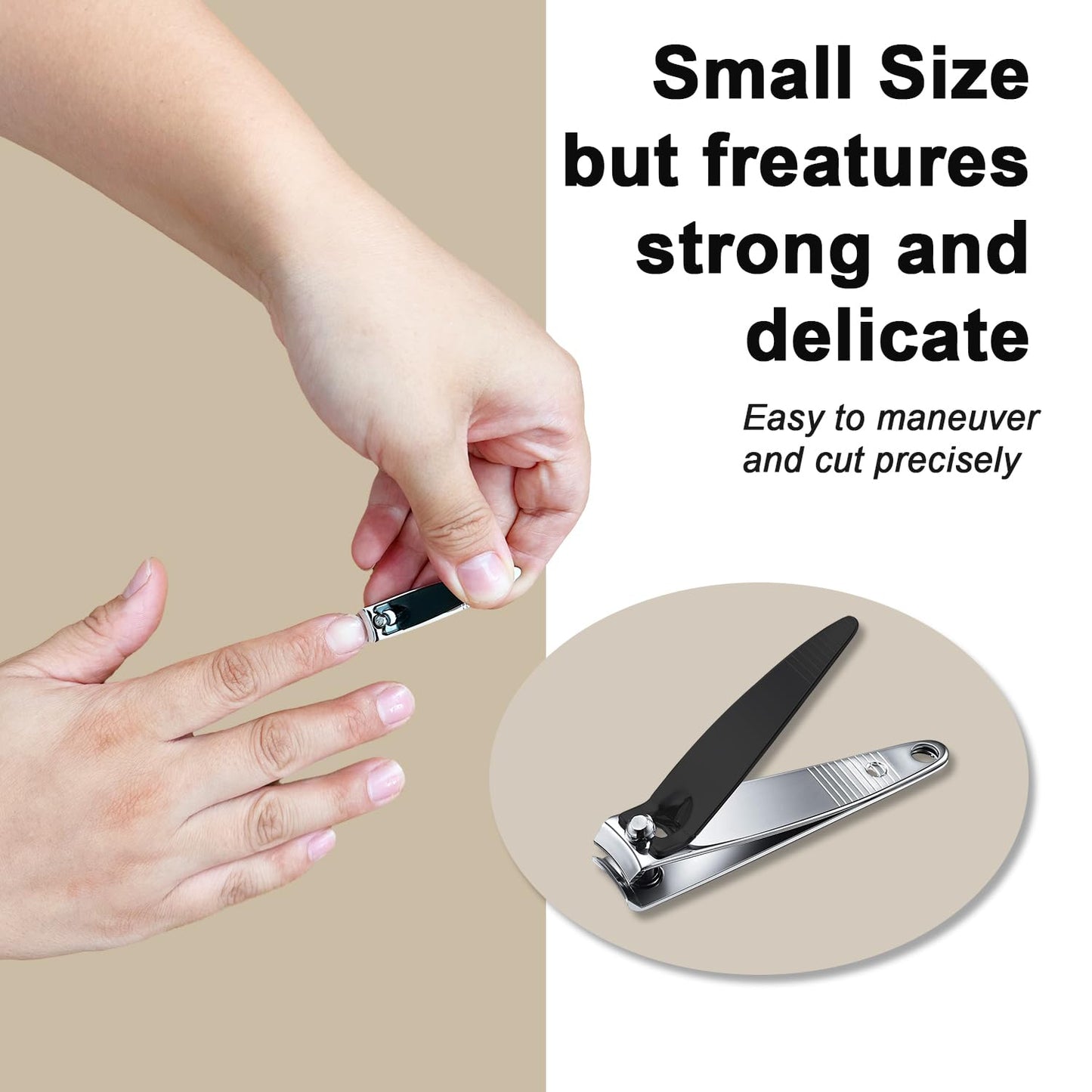 HANTEKAS 30 Pieces Fingernail Nail Clipper Bulk Blak Sliver Portable Toenail Clippers Cutter Set