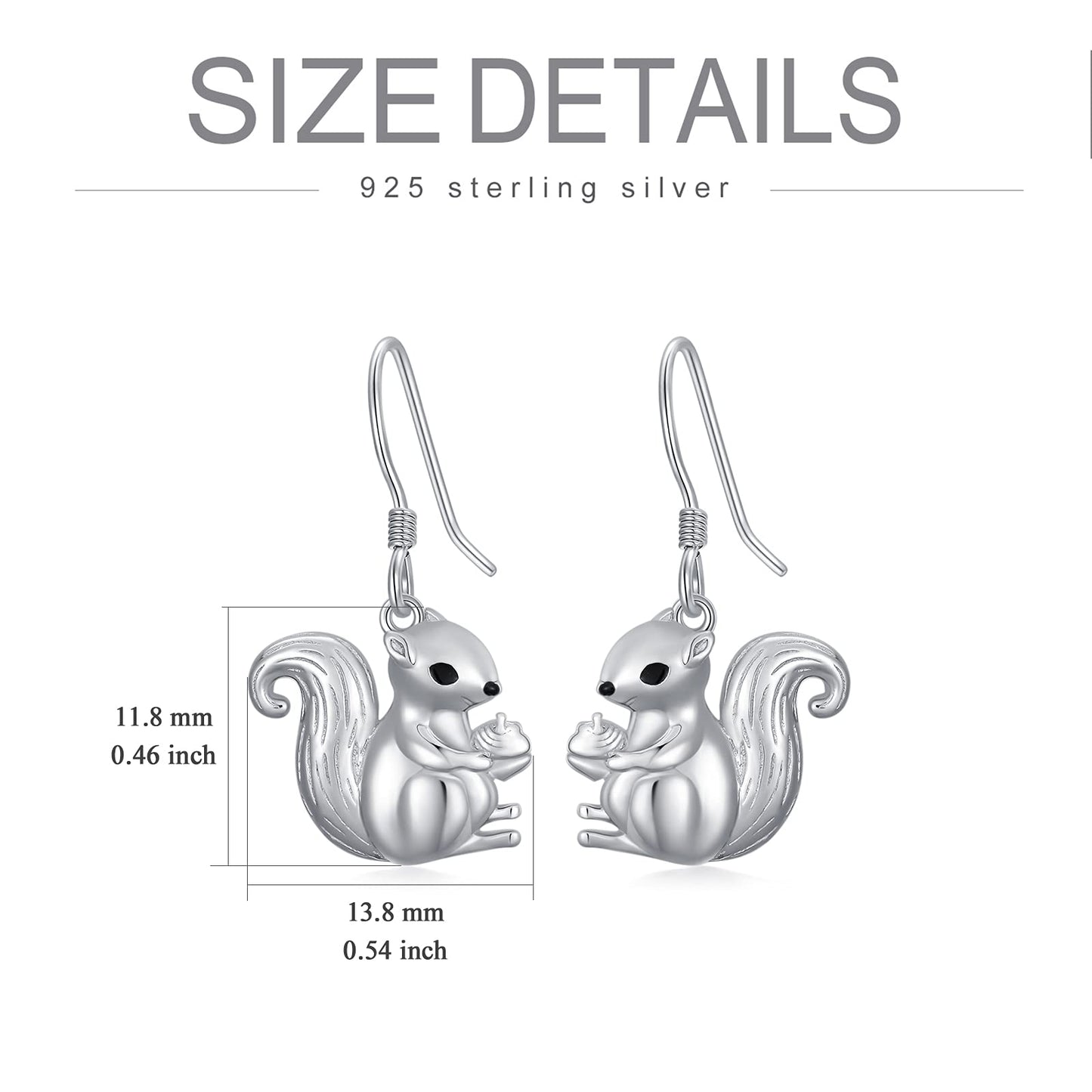 PROESS Frog/Squirrel Earrings Sterling Sliver Frog Jewelry Frog Gift for Women Nickel Free (Squirrel)