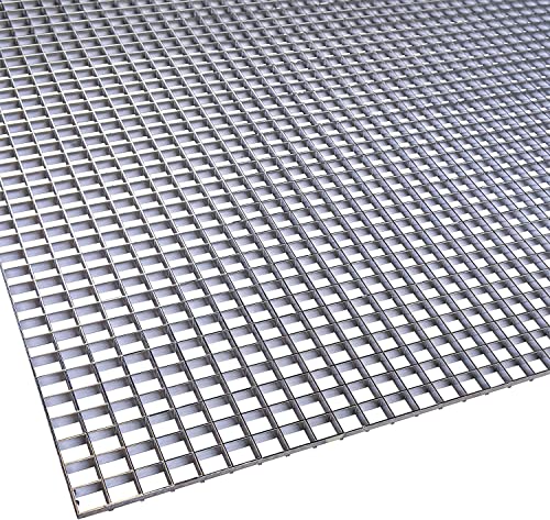 KASTLITE Chrome Egg Crate Fluorescent Light Covers - 23 5/8” x 47 5/8” Polystyrene Drop Ceiling Grid Diffuser & HVAC Air Vent Grille - 1/2"x1/2"x3/8" Cell Eggcrate Panels, 3-Pack - Manufactured in USA - color: Chrome