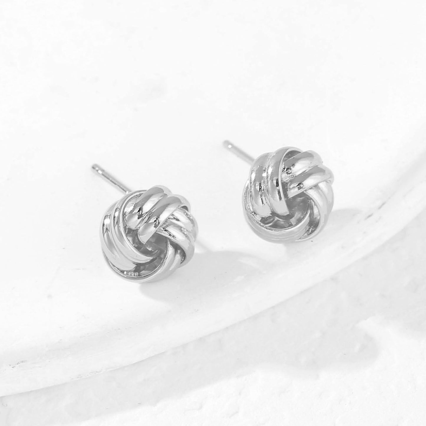 Silver Earrings Stud for Womens Small Knot Earrings Love Knot Earring Jewelry