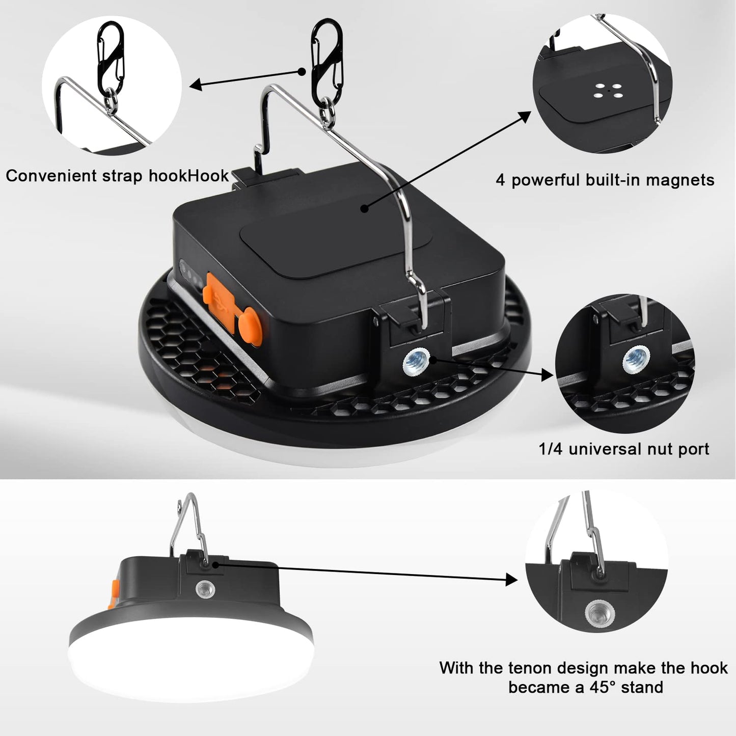 IODOO 10000mAh 30W Rechargeable Camping Light with Remote 3000LM 2700/4000/6500K/RED LED Camping Lantern Portable IP45 Waterproof Tent Lights Power Failur for Parents Christmas Gift