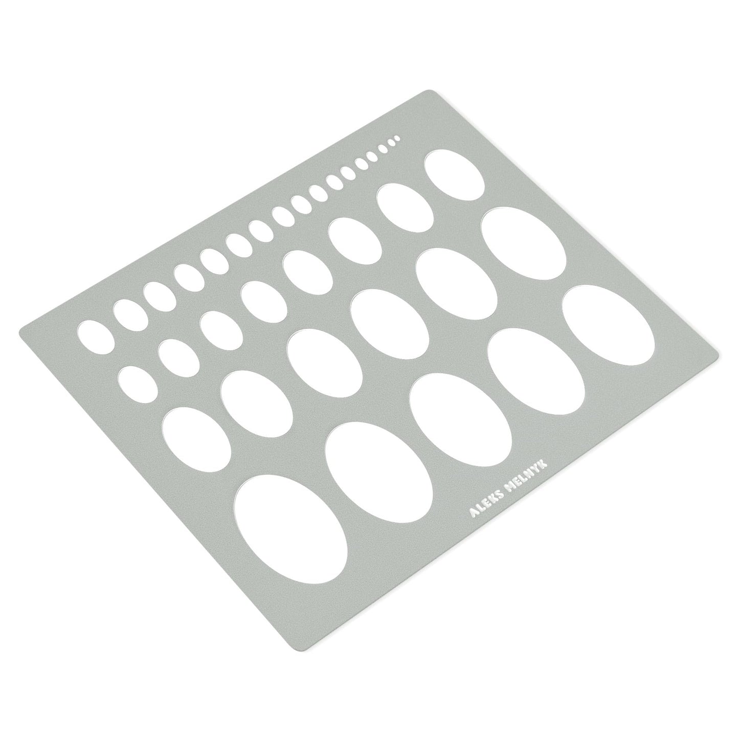Aleks Melnyk No.210 Metal Ellipse Template, Stencil, Geometric Template, Ellipse Master, Art Oval Tool, Isometric Drawing, Lapidary, Cabochons, Geometric Ruler, Jewelry Oval