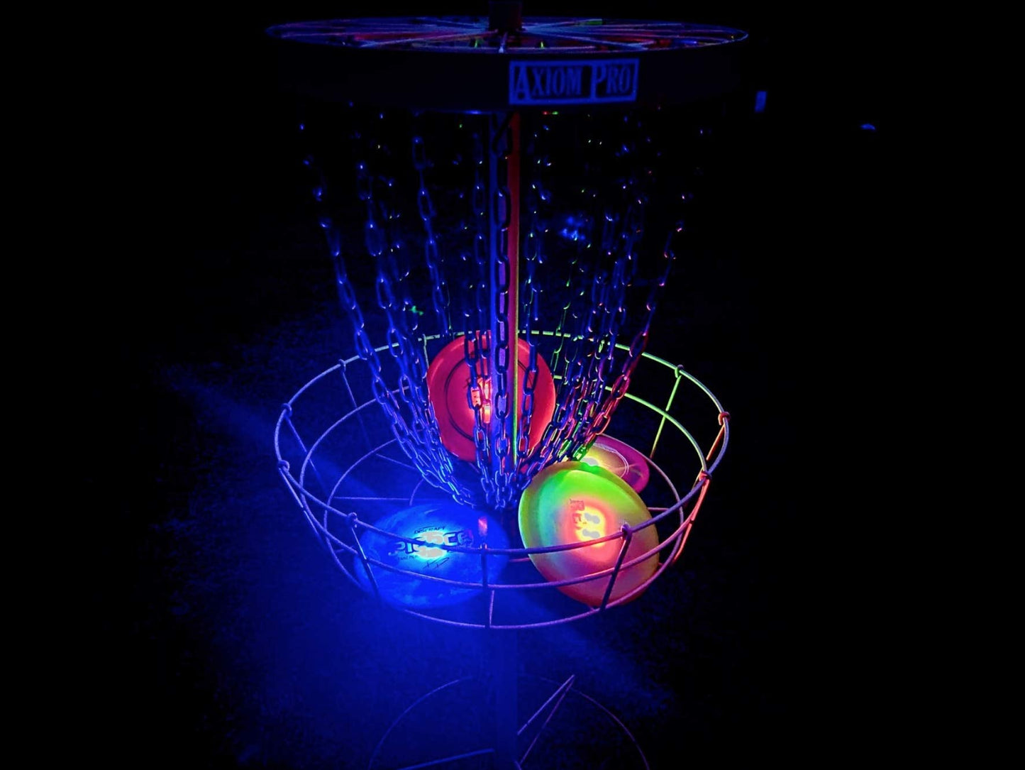 Birdi Disc Golf - Disc Golf Lights - LED - Flat Circular Quad-Lite LED Disc Golf Lights-Very Bright- Glow Disc Golf - Night Disc Golf - 8 Pack (Multi)