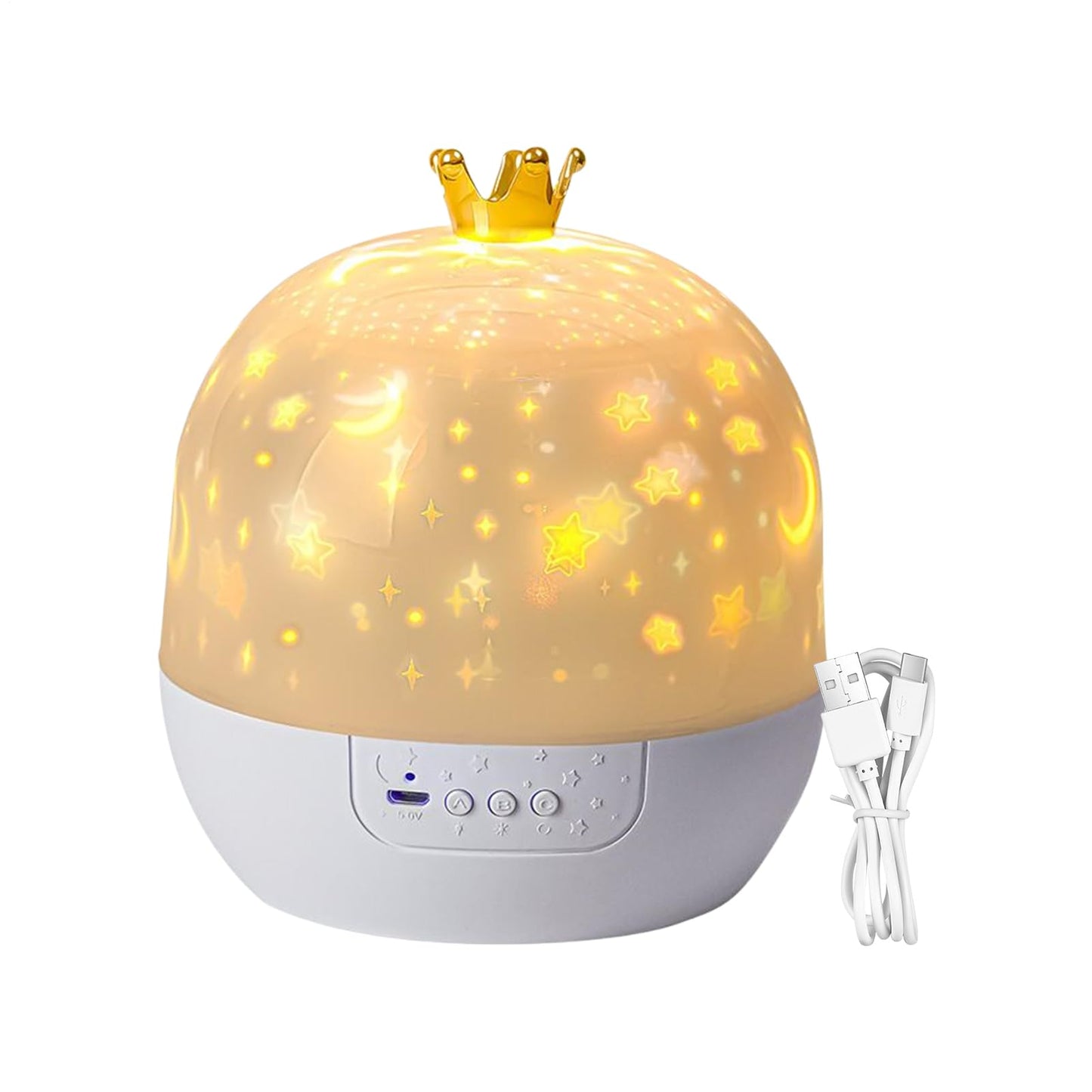 Night Light Projector, 3W ABS Soothing Lamp with Music, 360 Degree Rotating Ceiling Projector with USB Power Supply, Built-in Speaker, Bedroom, Home