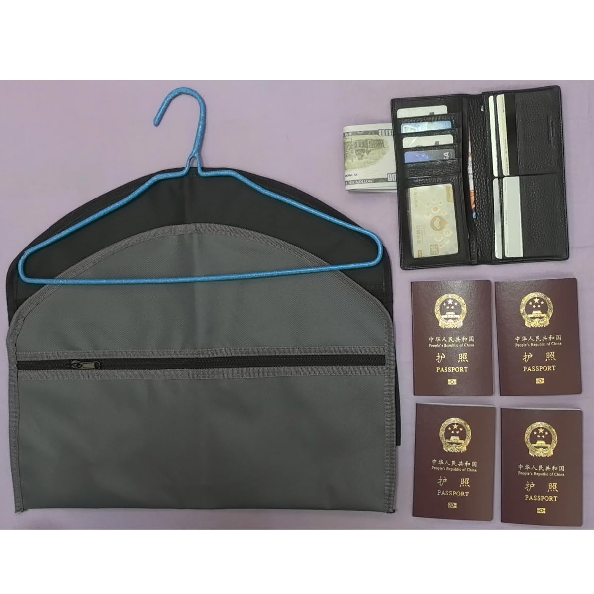 BEISUOSI Hanger Diversion Safe by Stash-it, Hidden Pocket Safe, Fits Under Hanging Clothes with Pocket to Hide Valuables for Home or Travel (2, BLACK)