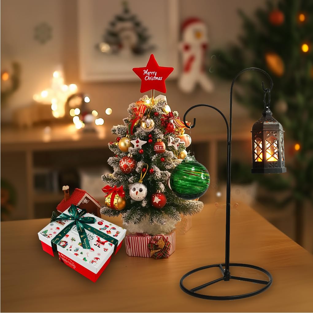 Ornament Display Stand Tall, 2 Pack Gift Ornament Holder with Hook Hanger for Christmas Halloween Decoration, Glass Witch Ball,Home Party Wedding Decor