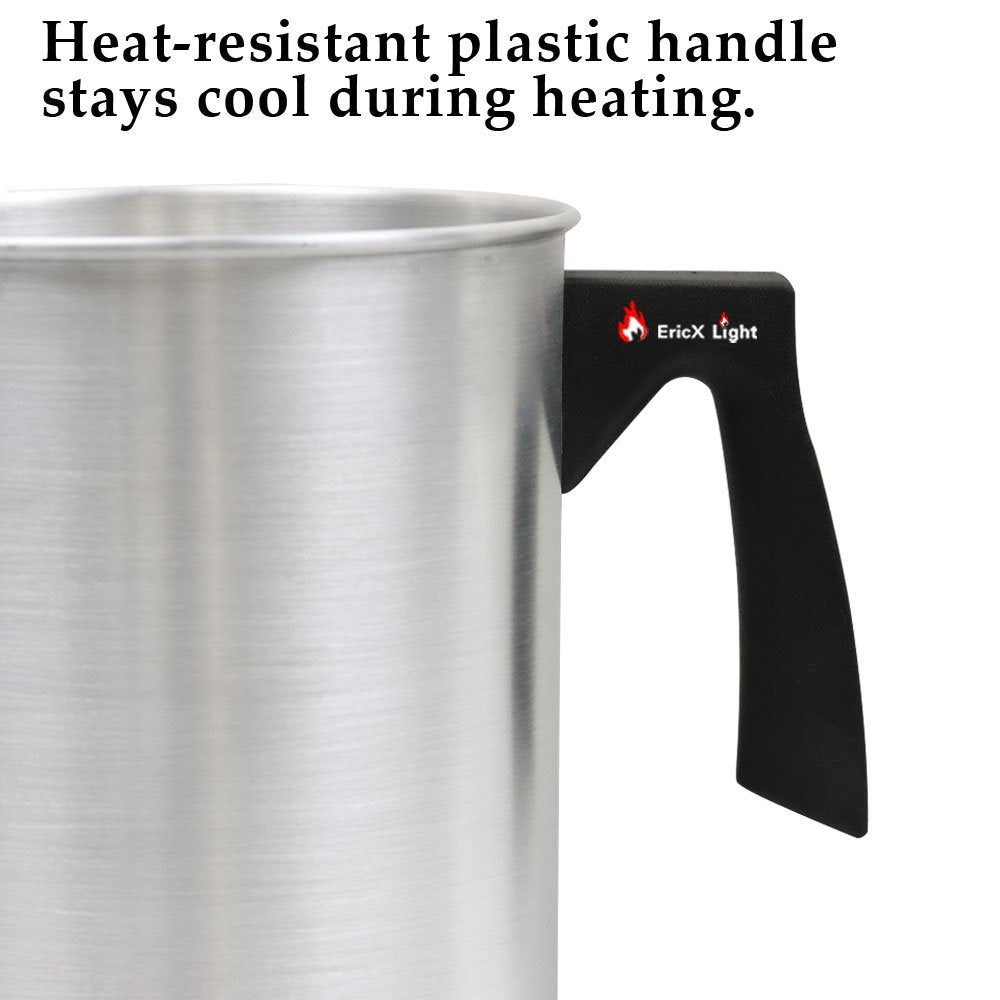 EricX Light Candle Making Pouring Pot, 4 pounds, Dripless Pouring Spout & Heat-resisting Handle Designed Wax Melting Pot, Aluminum Construction Candle Making Pitcher