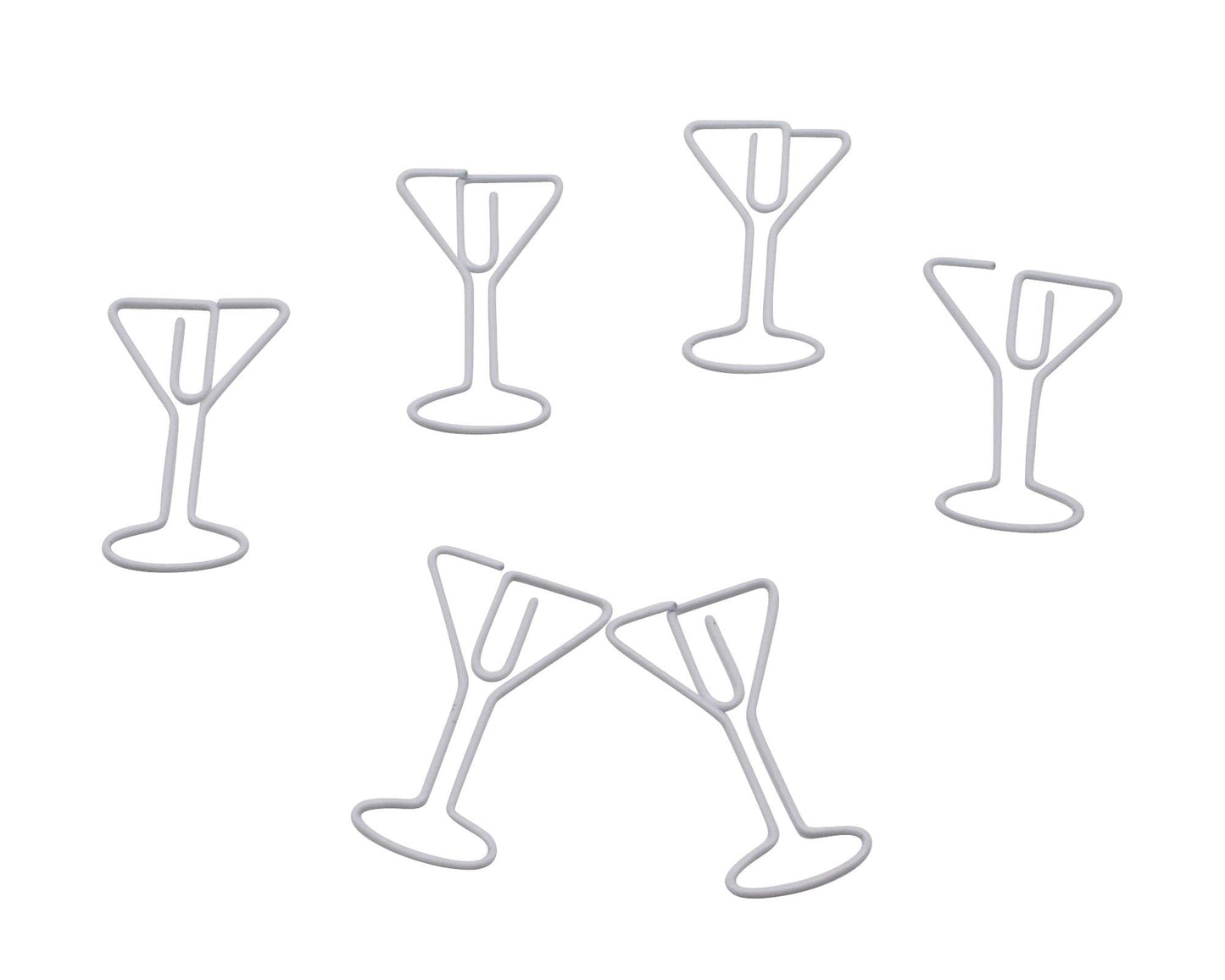 Butler in the Home 100 Count Martini Shaped Paper Clips Great for Paper Clip Collectors or Office Gift - Comes in Round Tin with Lid and Gift Box (White)