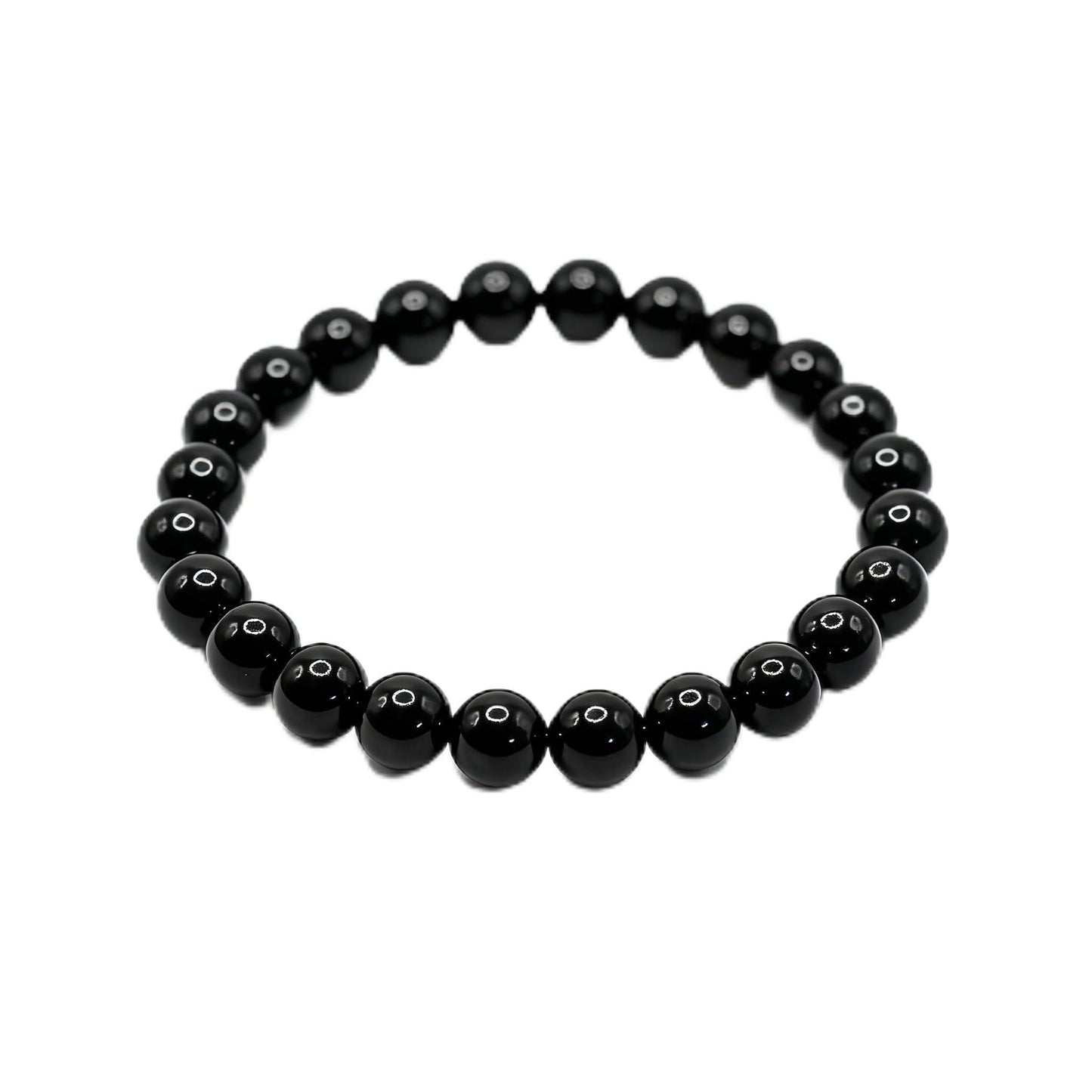 The Vida Handmade AAA+ Quality Crystal Stretch Elastic Bracelet - Nature Gemstone - Jewelry Gift - Holiday Gift - For Women & Men (Black Onyx)