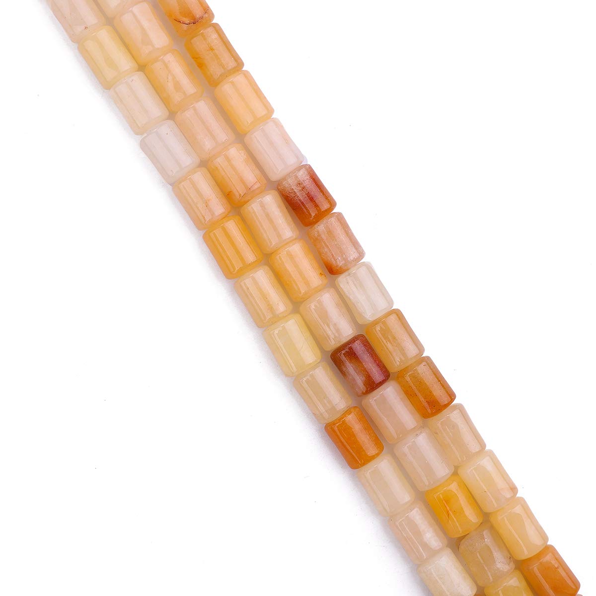 BEADIA Natural Yellow Jade Cylinder Stone Loose Semi Gemstone Beads for Jewelry Making 10mmx14mm 38cm