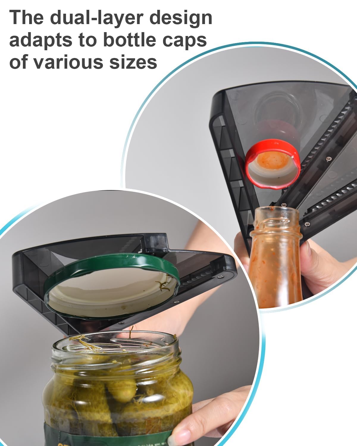 Jar Opener for Weak Hands, Dual-Layer Multifunctional Jar Opener Gripper, Bottle Openers for Seniors, Kitchen Gadgets, Non-Slip Jar Openers for Seniors, Arthritis, Lid Opener, Mothers Day Gifts