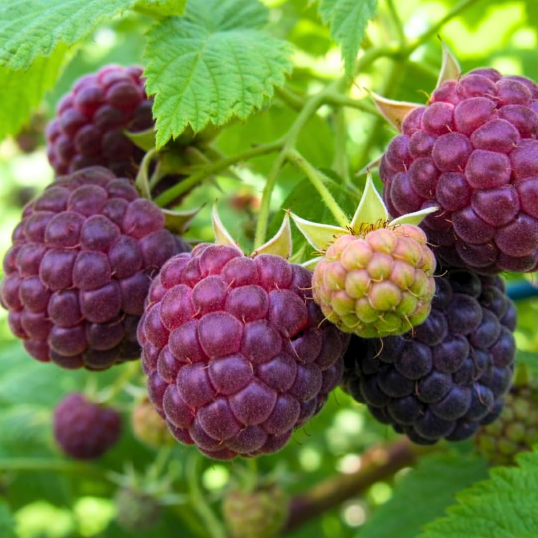 Set of 2 Raspberry Plants Live, Sweet Raspberry Bushes, 5-8 Inches Tall, Well-Rooted, Ready for Growing (Glencoe Raspberry)