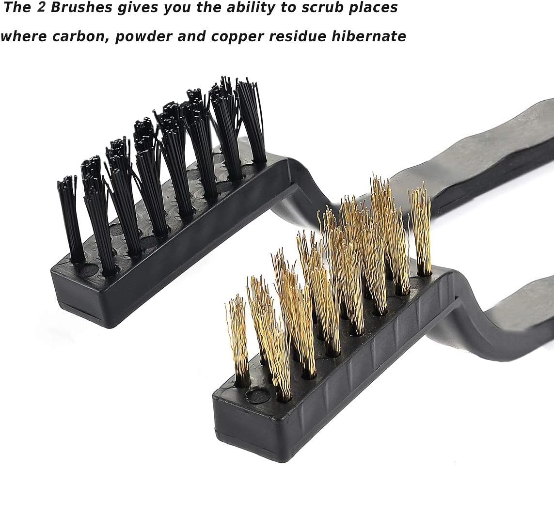 Cleaning Brushes Picks Kit Set Brass Copper Steel Nylon Stainless Steel Ploymer Pick Set Bristle Brushes (Red)