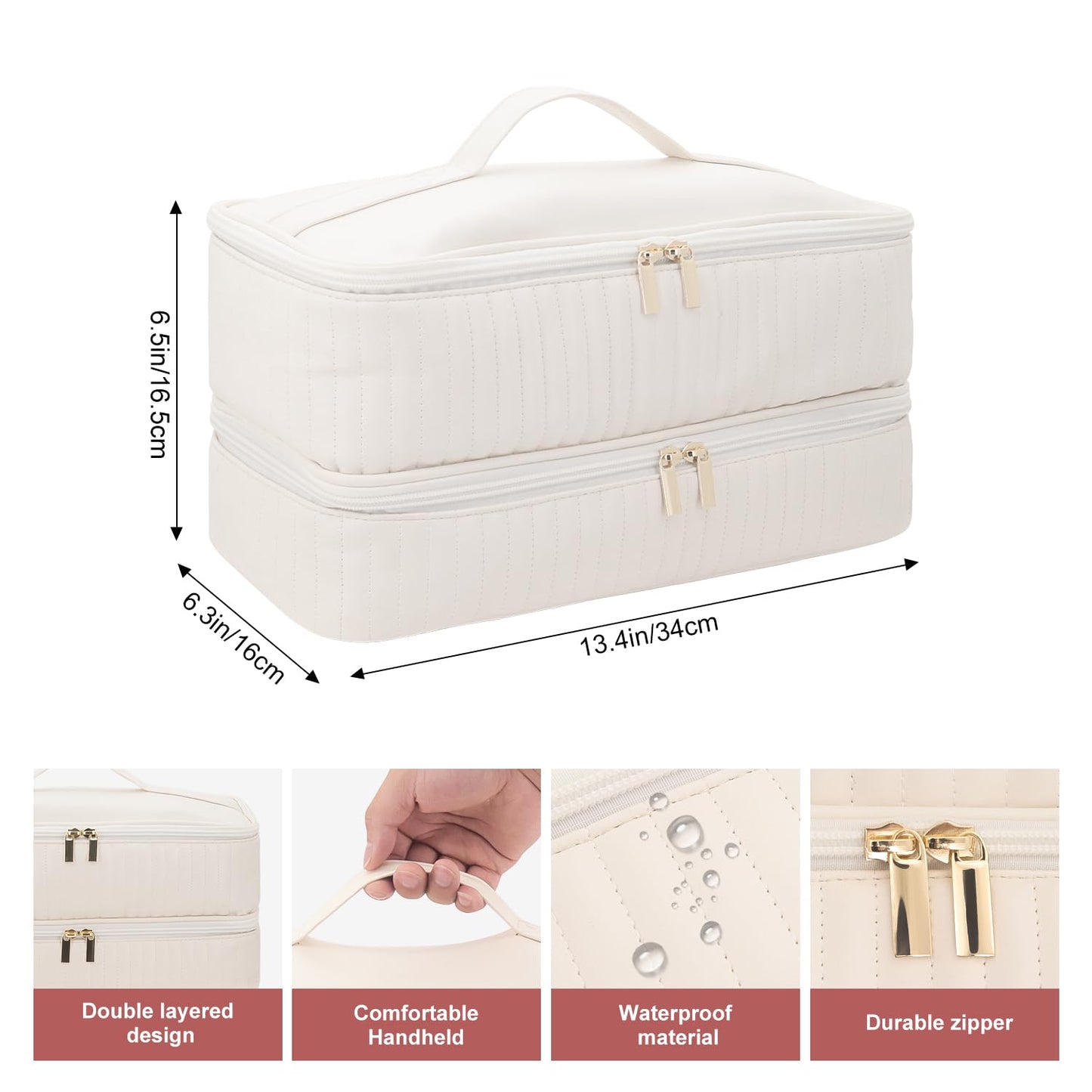 Boweike Travel Case Compatible with Dyson Airwrap id, Double-Layer Carrying Case Compatible with Dyson Airwrap Styler and Attachments, Portable Storage Bag for Shark Flexstyle/Flexfusion