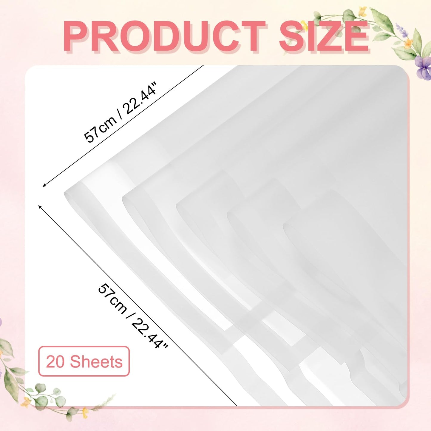 PATIKIL 20 Sheets Flower Wrapping Paper, Waterproof Floral Bouquet Wrapping Paper Florist Supplies Packaging Paper for DIY Crafts Wedding Birthday Gift, White