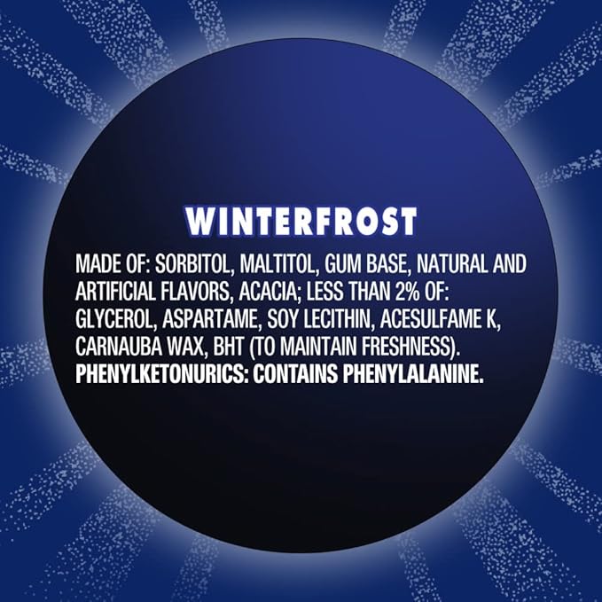 ECLIPSE Gum Winterfrost Sugarfree Chewing Gum, Bulk, 2.9-Ounce 60 Piece Bottle (4 Bottles)