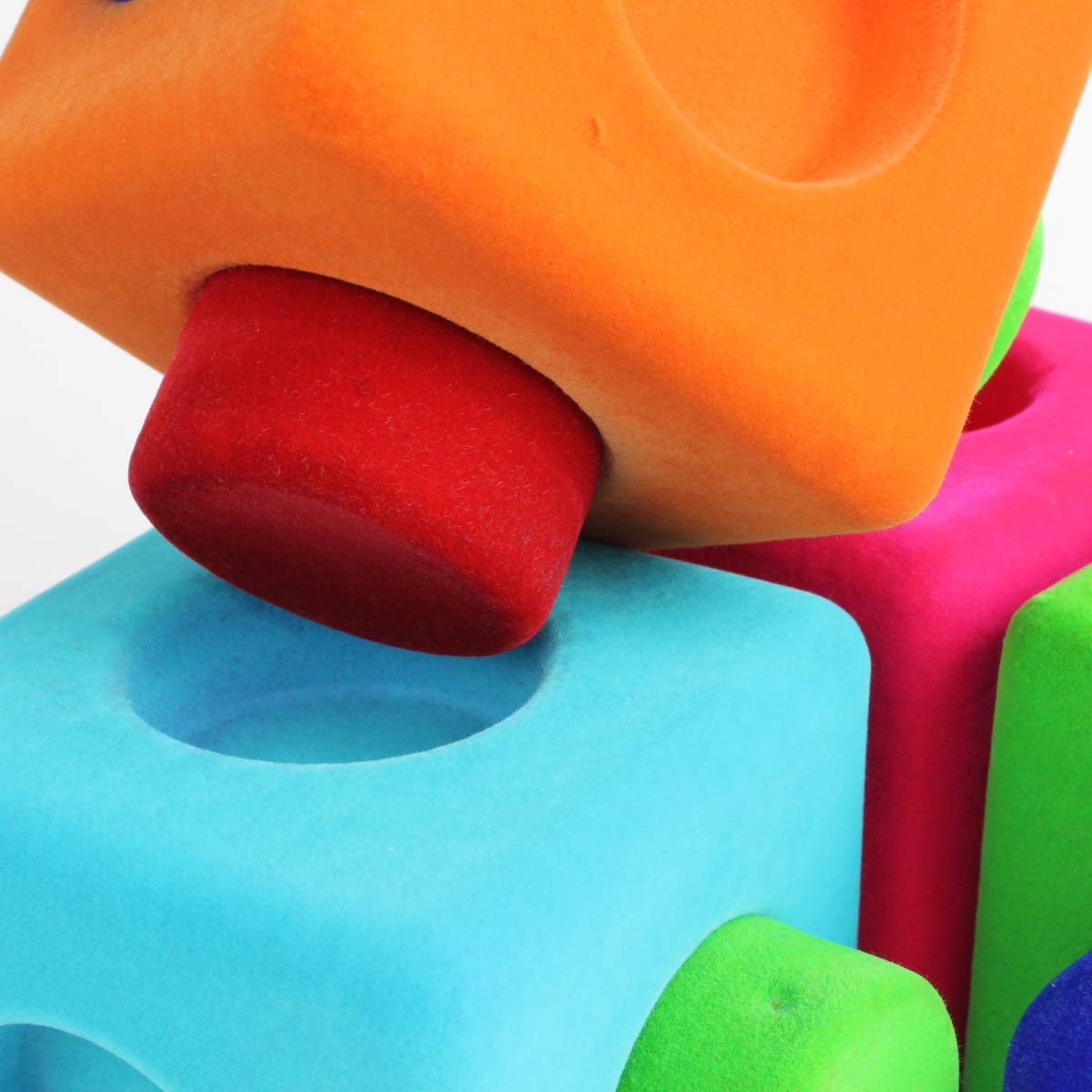 Rubbabu Rubbablox Natural Rubber Foam Blocks for Building Set- Safe Soft Squishy Children's Toy with Fuzzy Tactile Surface 13 Pieces - 12 months & up