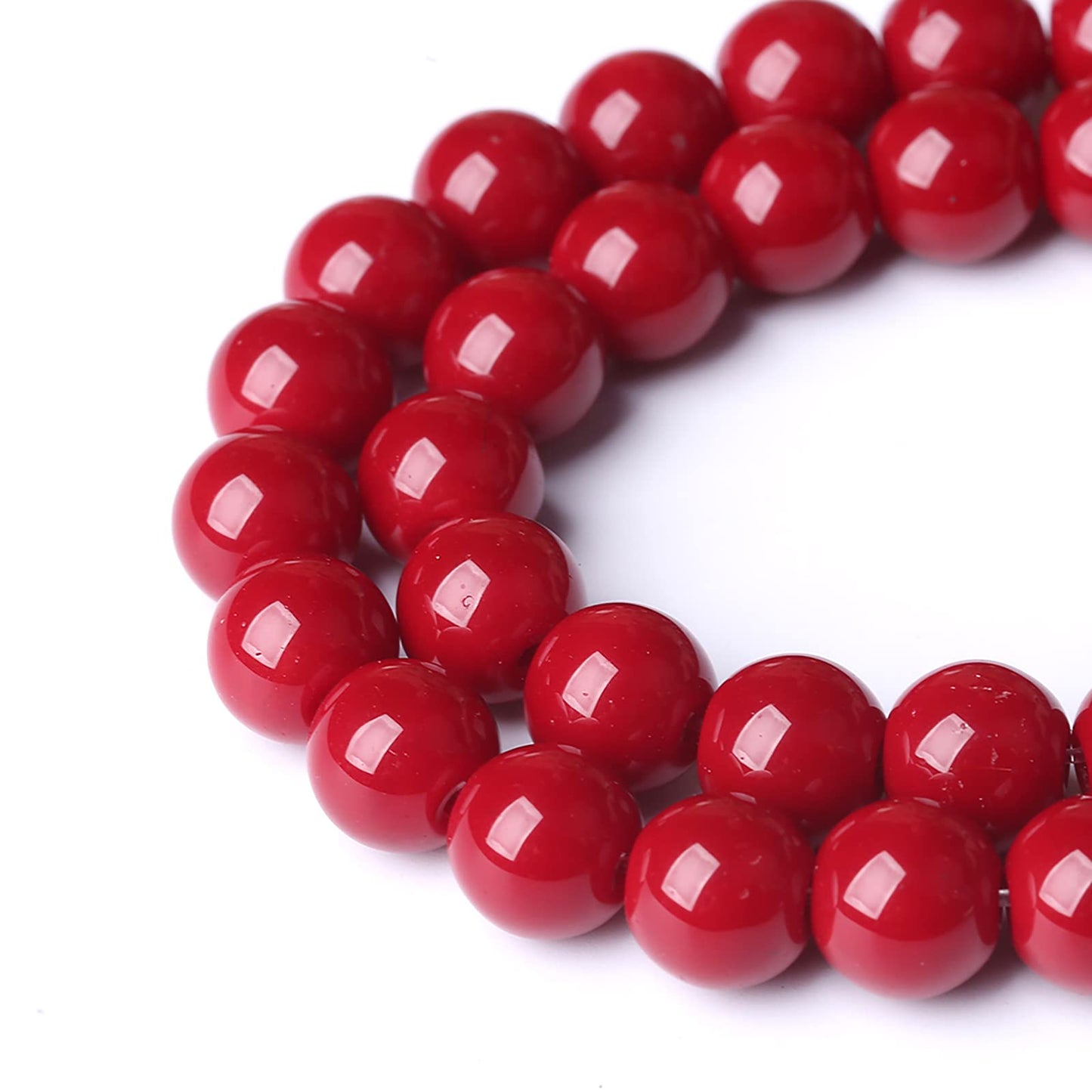 4mm 90pcs Pomegranate Red Glass Beads Natural Round Loose Beads Crystal Energy Stone Healing Power for Jewelry Making 1 Strand 15" (4mm, Pomegranate Red Glass)
