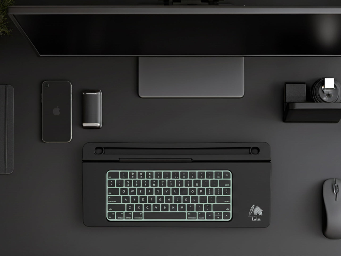 Lulu Office Black Glass Desktop Whiteboard – Modern Dry Erase Board with Storage Drawer for Desk Notes & Organization