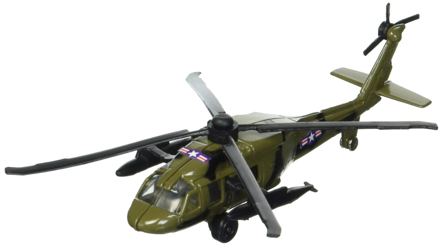 Hot Wings Planes Black Hawk Helicopter with Connectible Runway Die Cast Plane in Aviation Museum Nationwide