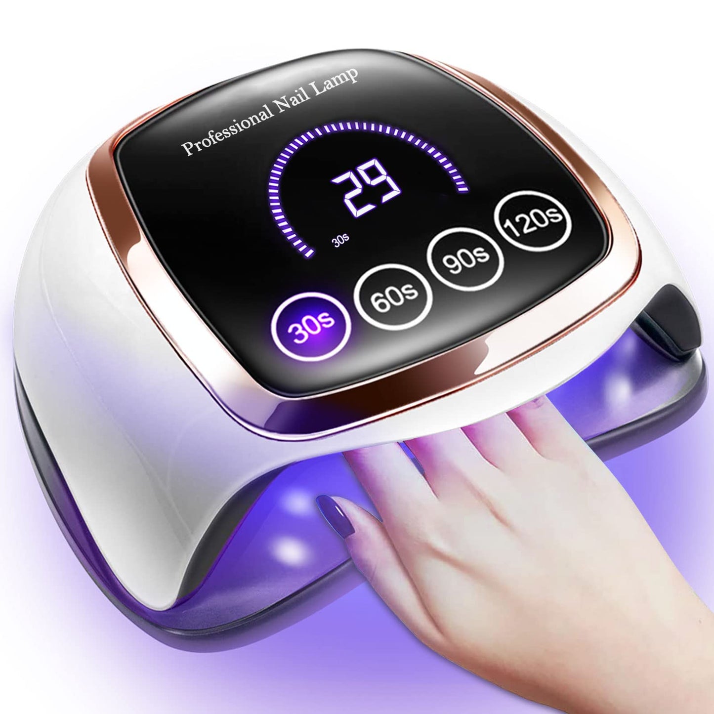 Gugusure UV LED Nail Lamp, Upgrade 180W Nail Dryer for Gel Polish with LCD Display, Auto Sensor and 4 Timer Settings, Professional Curing Lamp Light with 42 Beads for Salon and Home