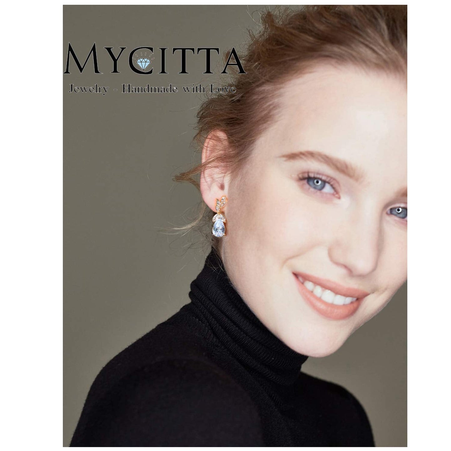 CZ Bridal Earrings for Wedding Silver Teardrop CZ Cluster Floral Leaf Crystal Rhinestone Dangle Drop Earring for Bride Bridesmaids Party Prom Women
