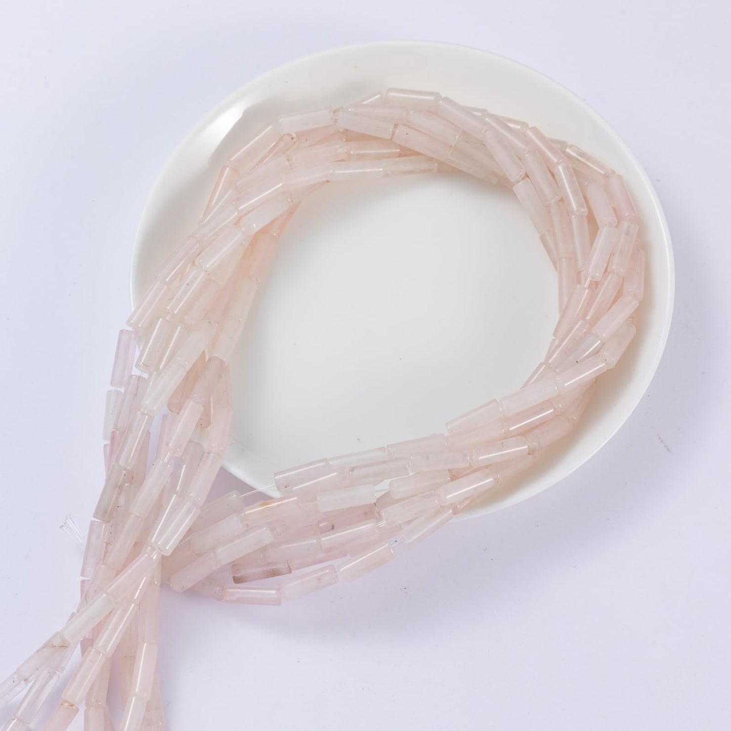 Natural Rose Quartz Crystal Cylinder Tube Beads 4x13mm 38cm/str Loose Semi Gemstone Stone Beads for Making Bracelets Necklace Earrings