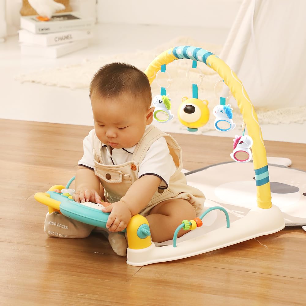 Caterbee Baby Piano Play Gym Mat with Music and Light (Bear)