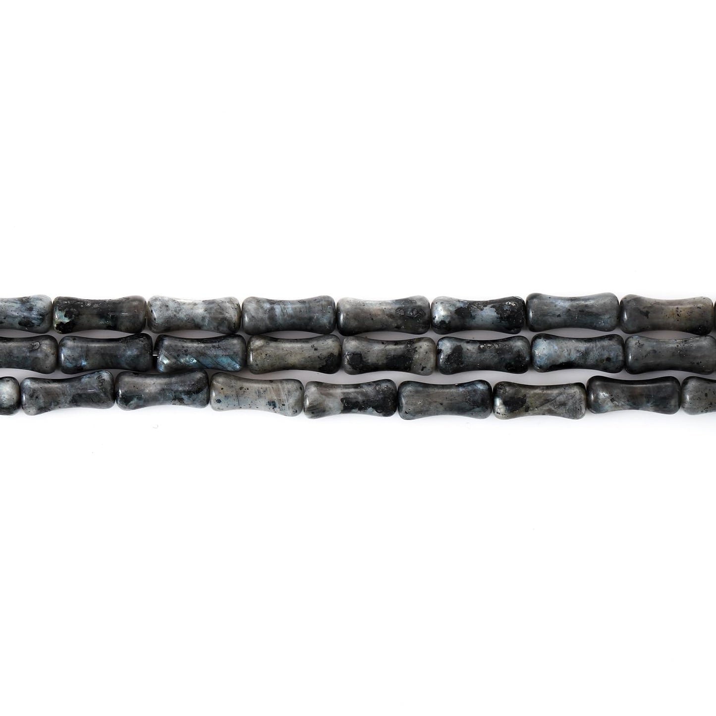 5x12mm Natural Black Labradorite Stone Bamboo Shape Gem Healing Energy Loose Spacer Beads for DIY Necklace Bracelet Earring