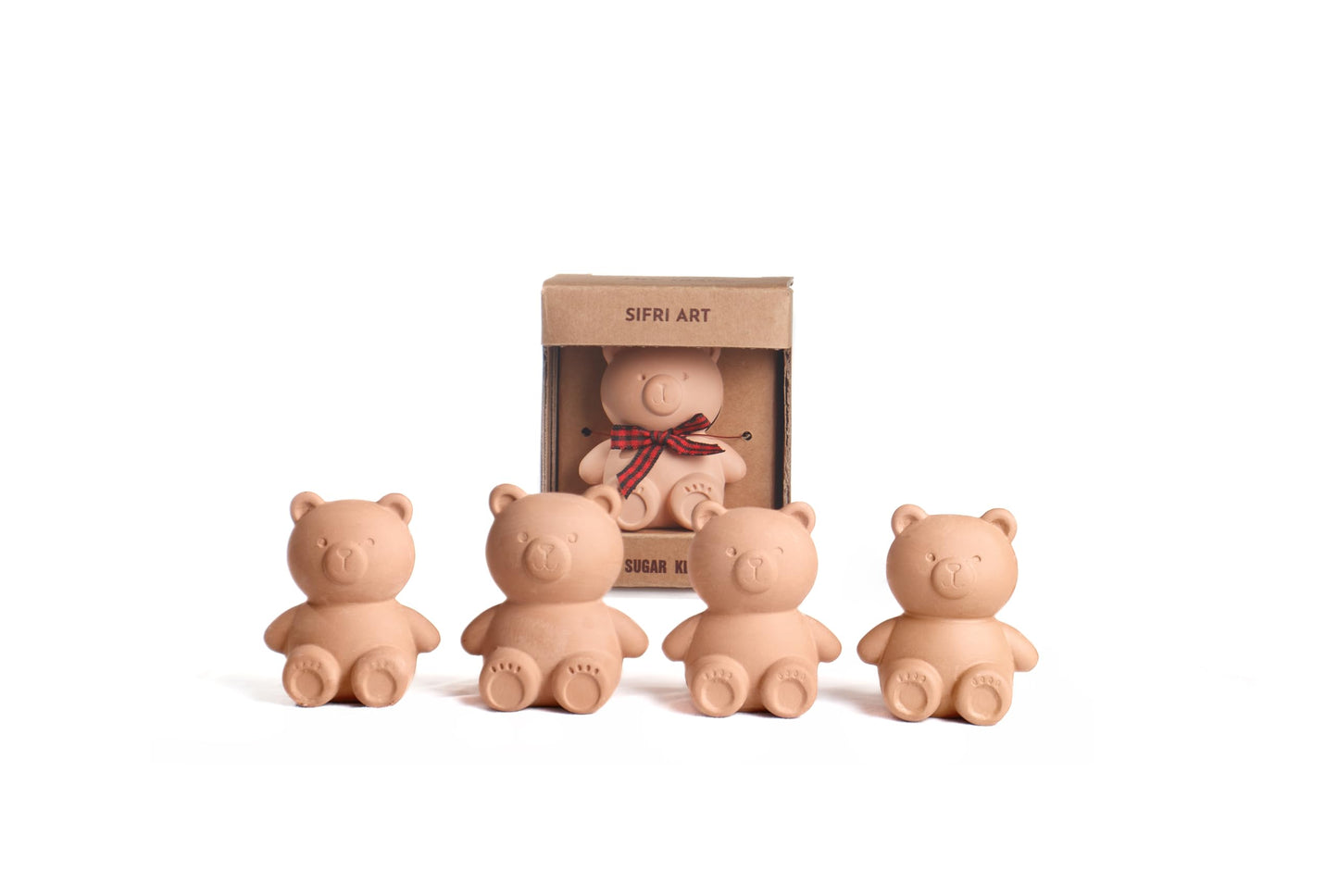 Sifri Art Brown Sugar Bear Keeper – 3D Terracotta Clay Sugar Saver Softener, Reusable Moisture Stone for Brown Sugar, Cookies, Marshmallows, Herbs, Baking & Kitchen Storage