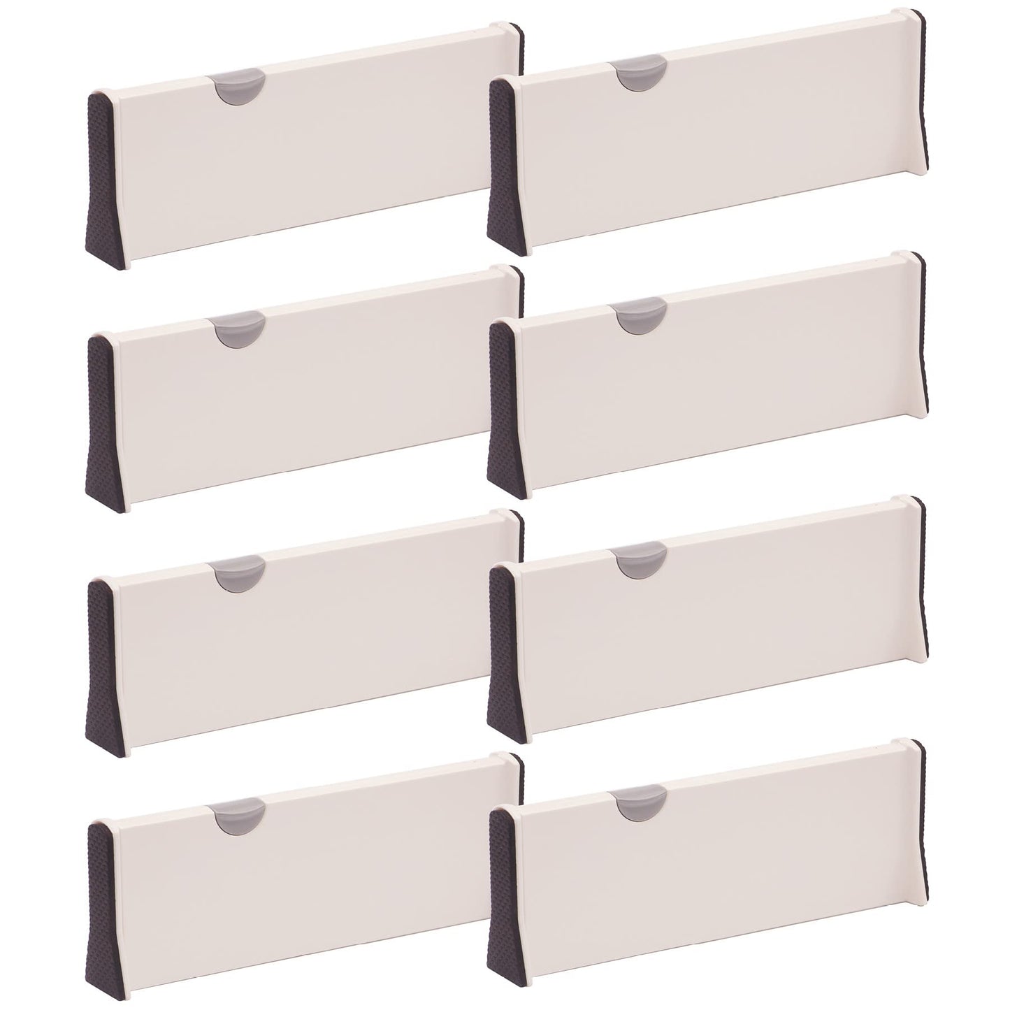TENABORT Set of 8 Adjustable Drawer Dividers Organizer Separators Plastic Dresser Organizer for Bedroom, Bathroom, Closet, Office Desk, Kitchen Storage