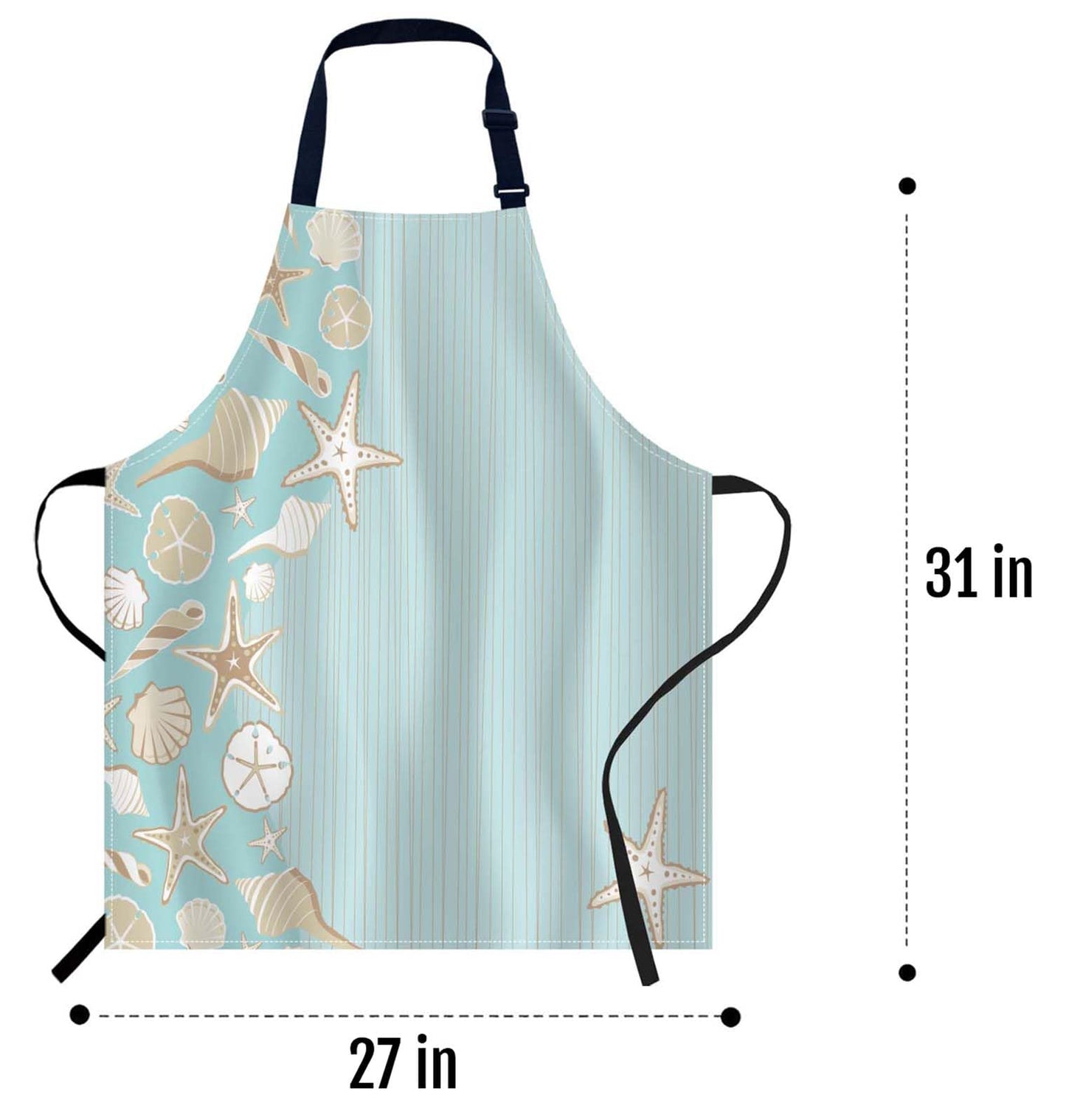 oFloral Seashell Beach Party Apron - Cook & Serve, BBQ & Catering Bib