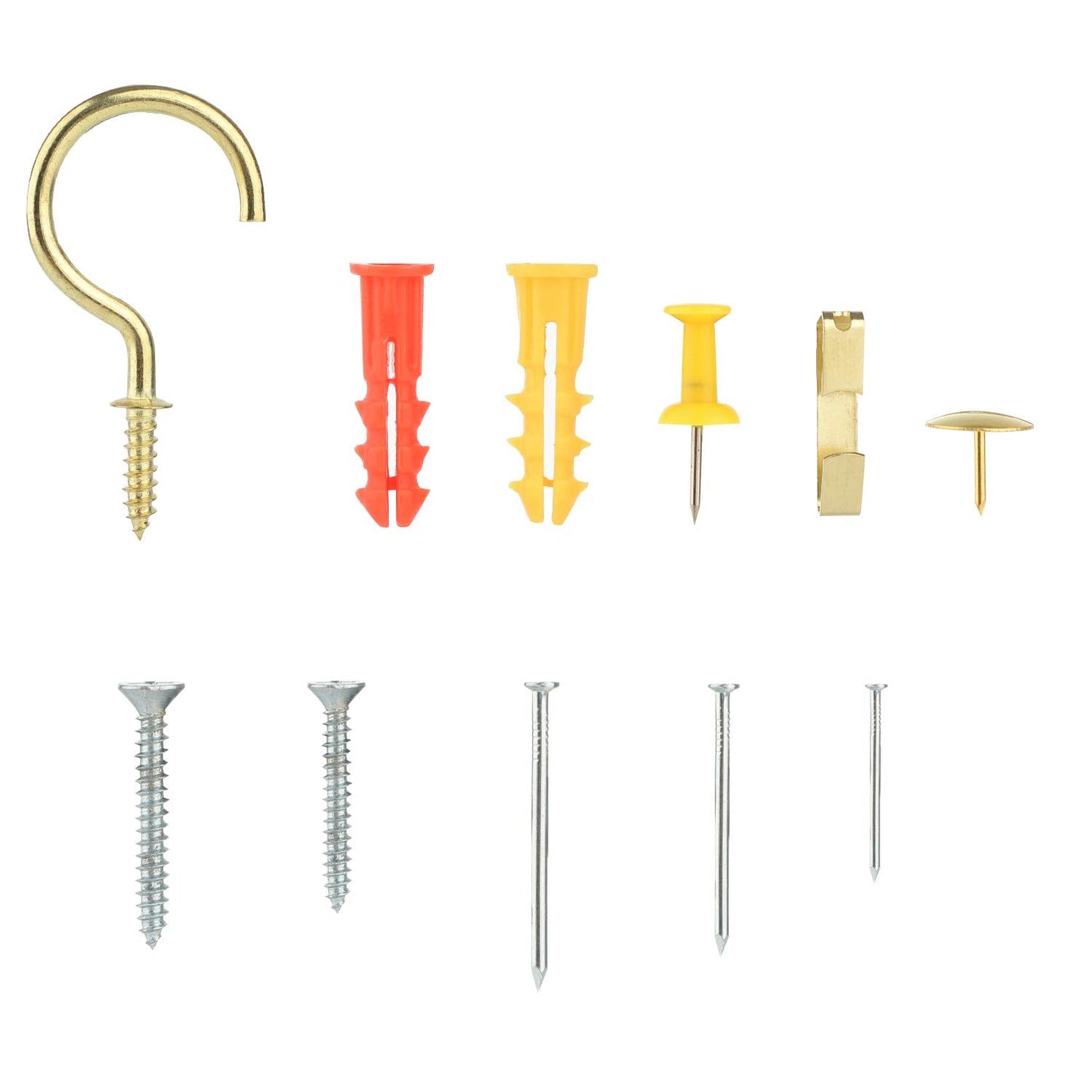 Picture Hangers,Picture Hanging Kit, DIGIGER Heavy Duty Picture Hooks with Nails and Hardware for Wall Mounting Picture Frame, Canvas, Mirror Hanging, Holds 10-100 lbs,Golden (600PCS)