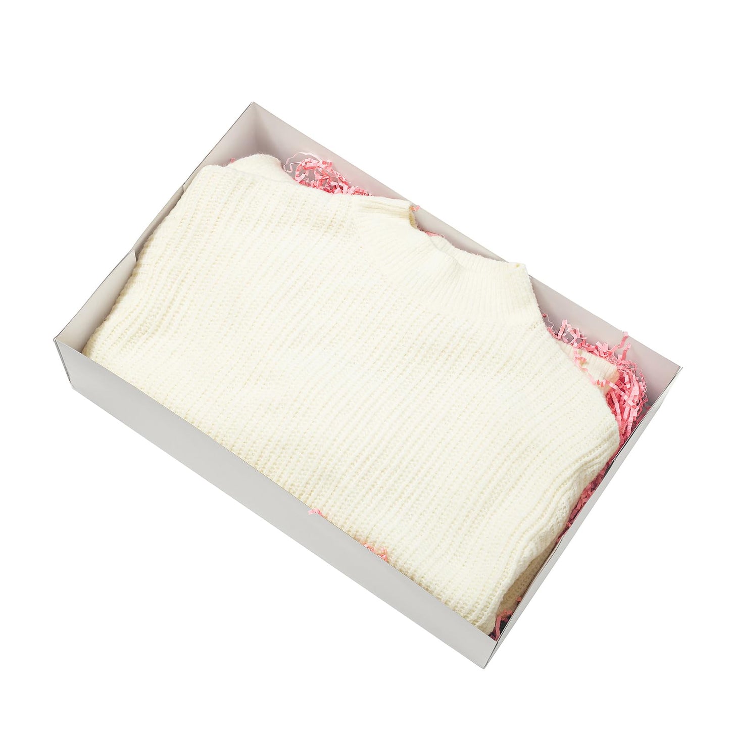 Mefleet 12 Pack Gift Boxes with Lids Assorted Sizes - 6 Large 17" (4" Deep) & 6 Medium 14" (2" Deep) White Shirt Clothes Robe Sweater Box for Wrapping Christmas Presents, Holidays Gift