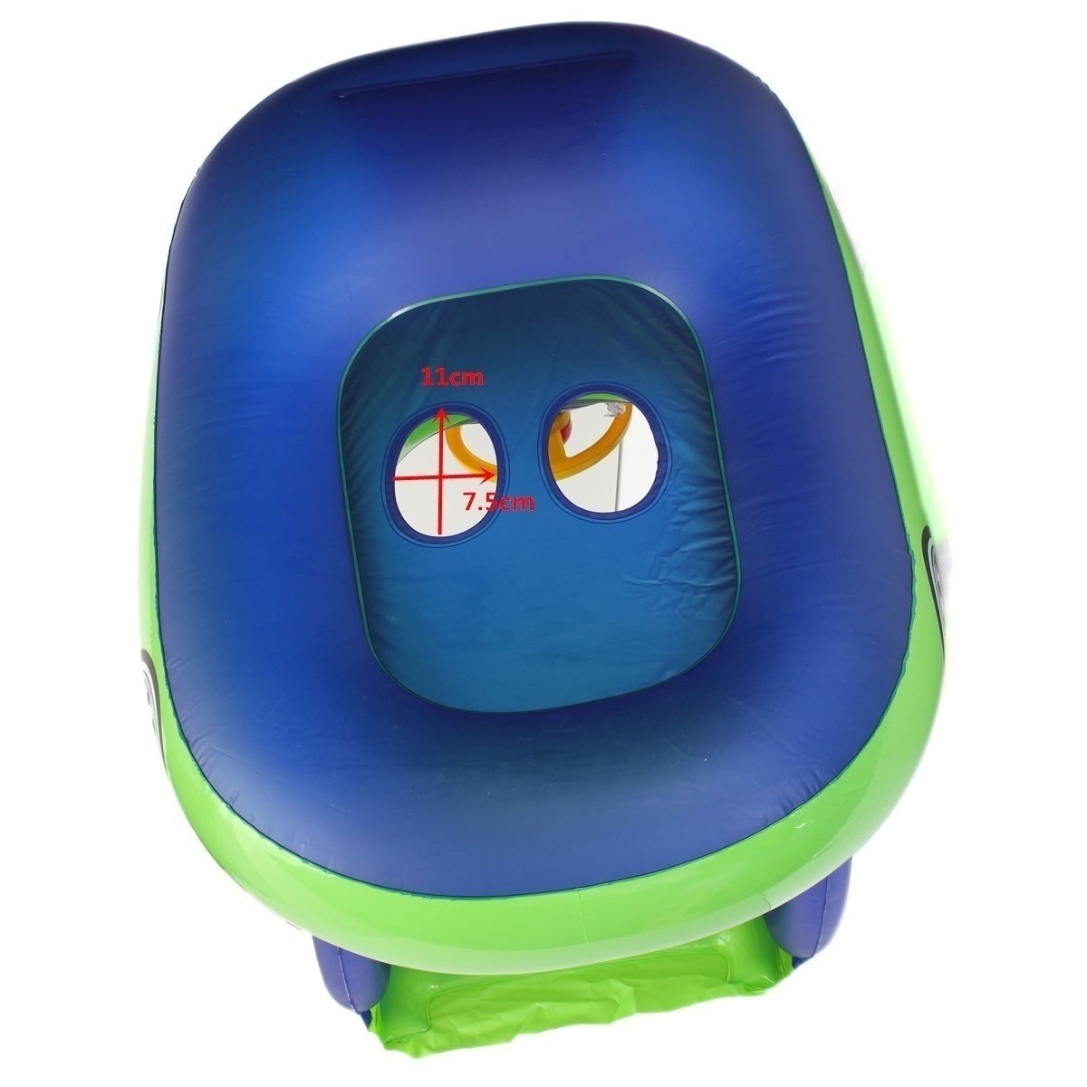 baby pool float with canopy Summer Steering Wheel Sunshade Swim Ring Car Inflatable toys infants Float Seat Boat for kids toddlers(Color blue)