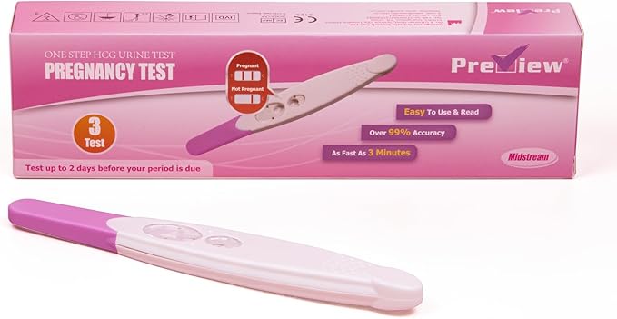Preview Pregnancy Test Midstream Early Result 6 Pack - Extra Sensitive HCG Urine Test 10 MIU