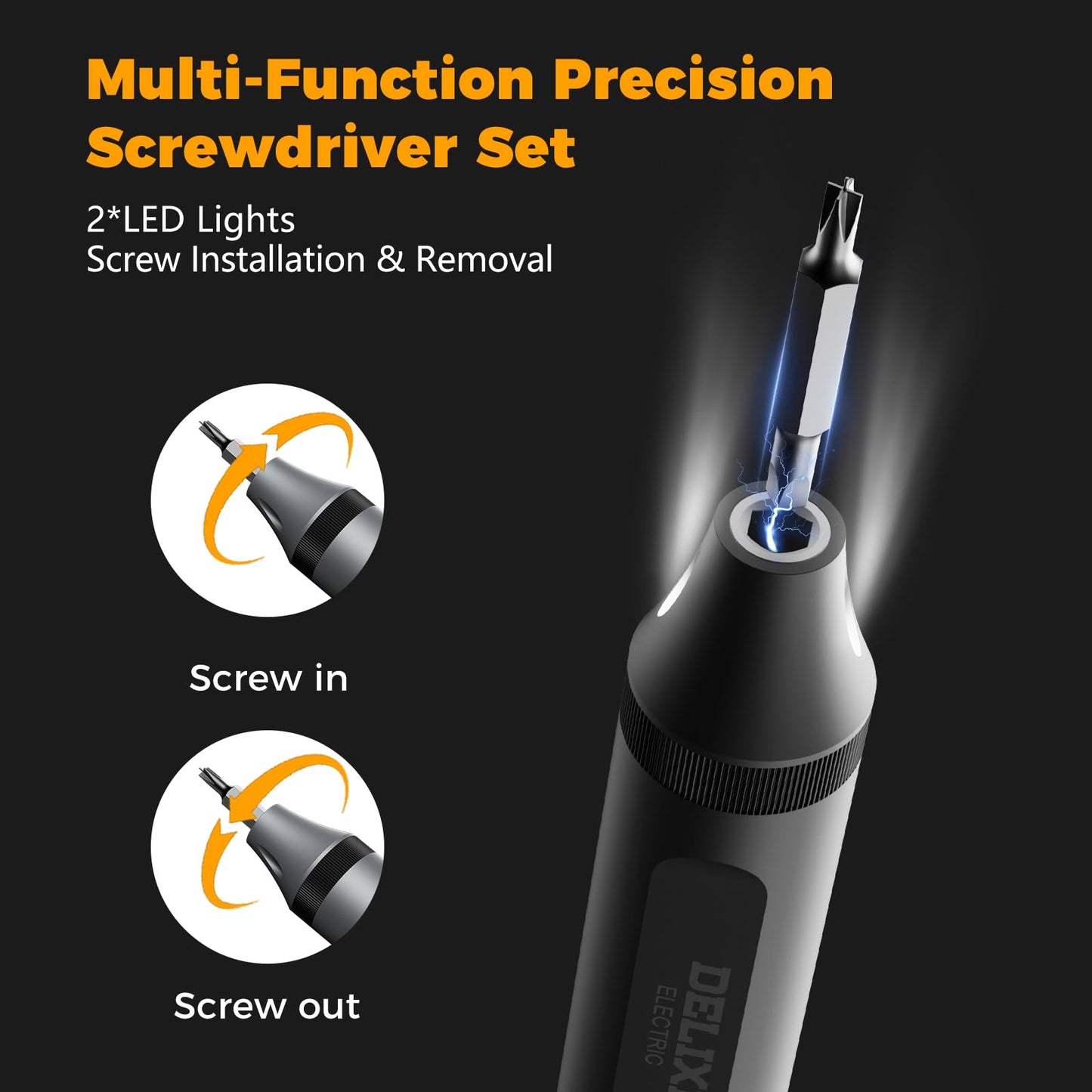 Treevian 72 in 1 Electric Screwdriver Kit, 3.7V Dual-Head Precision Screwdriver Set with 3.5N.m Manual and 0.3N.m Mini Electric Screwdriver, Magnetic Case for Repair Cameras, Laptops, DIY Kits
