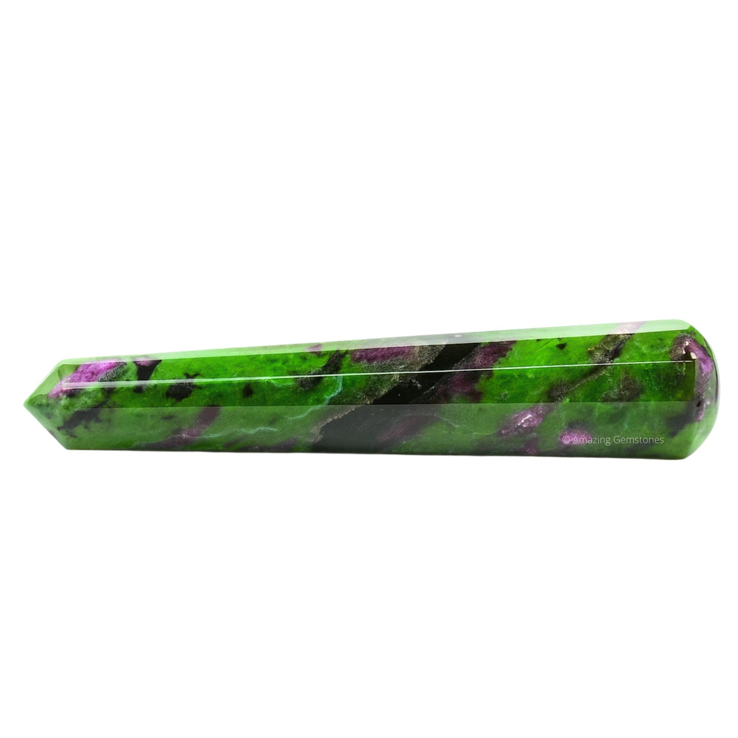 Amazing Gemstone Ruby Zoisite Crystal Wand Massage Stick - Pelvic Wand Gua Sha for Adults - Crystals and Healing Stones Massage Wands for Adults Gifts (Pointed)