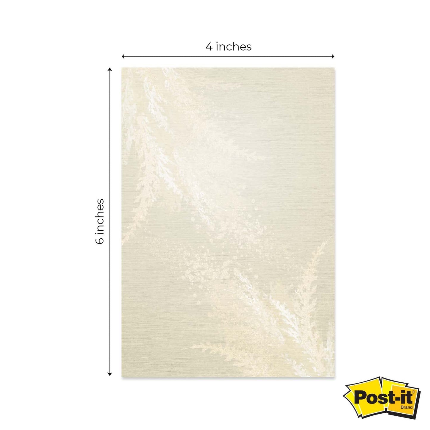 Pampas Grass Sticky Note Pads / 4" x 6" Repositionable Trendy Boho Sticky Notes / 50 Sheets Per Pad/Set of 5 Designs/Made in USA