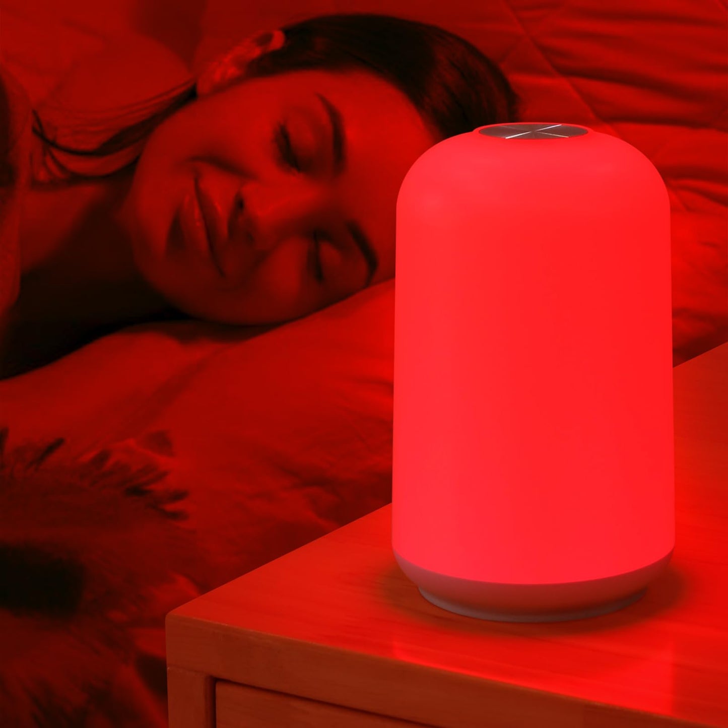Streamlet 670nm Red Light Night Light for Sleep with Timer, Rechargeable, Dimmable, Sleep Aid Lamp Blue Light Blocking for Improve Sleep, Deep Relaxation, Meditation, Yoga