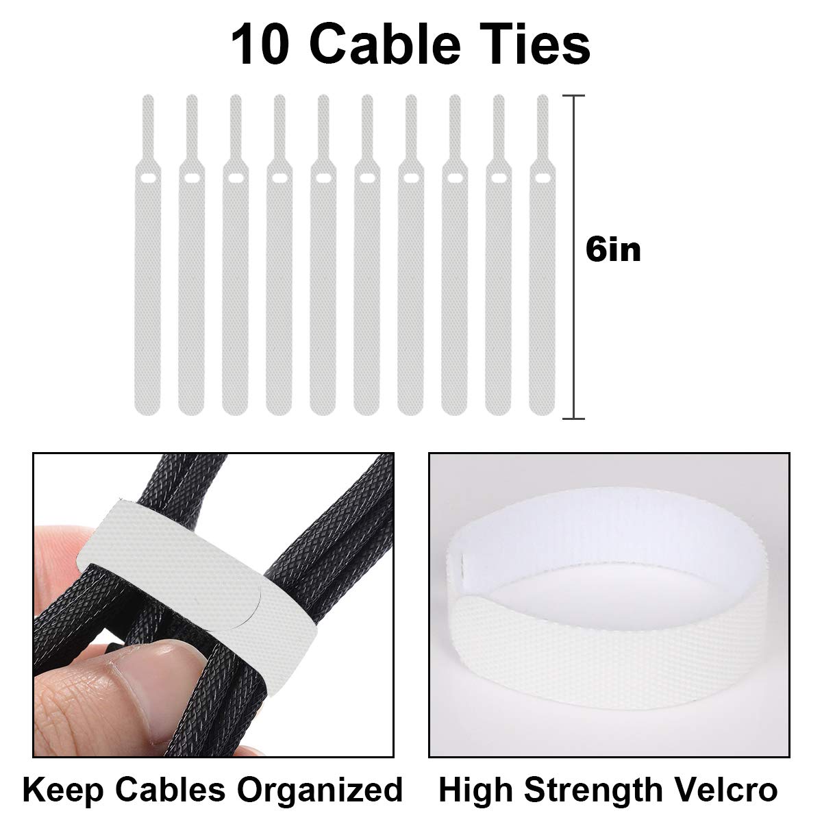 Cable Management Box - 3 Pack Cord Organizer Box for Desk - Large Medium Small Cable Box to Hide Power Strip & Wires - Pet-Safe Cord Hider for TV Computer Under Desk - White
