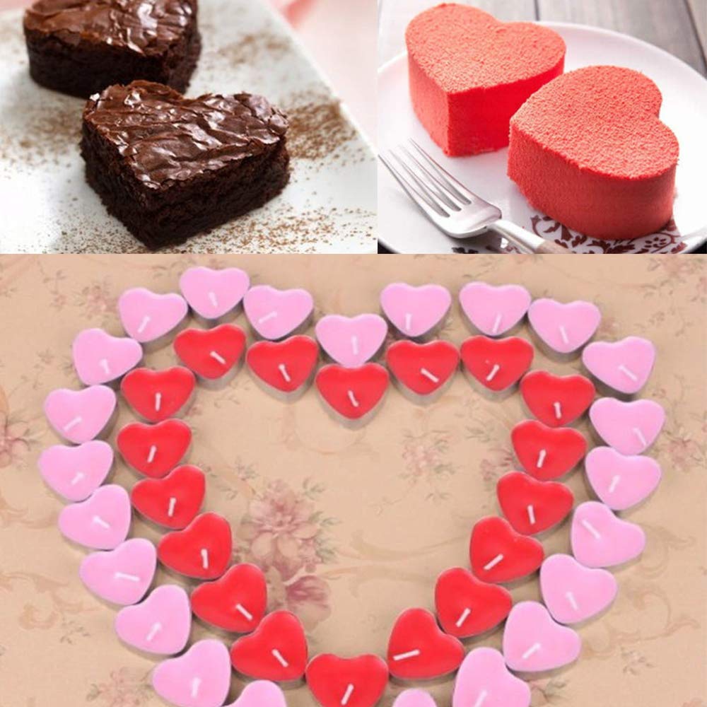 EORTA Heart Shaped Silicone Mold Tube Column Handmade Soap Candle Chocolate/Cake/Mousse/Loaf Baking Tools for DIY Craft Dessert Clay Party Decoration, White