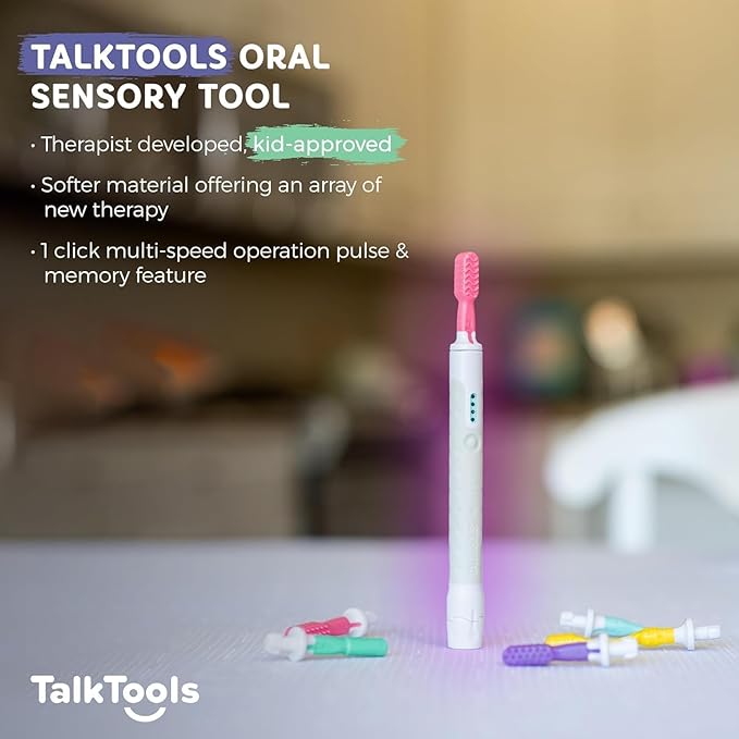TalkTools Sensi Kit & 5 Tips - Sensory Therapy Tool for Speech and Feeding, Autism Sensory Products, ADHD Tools, Speech Therapy Gifts for Autism Children (Grey)