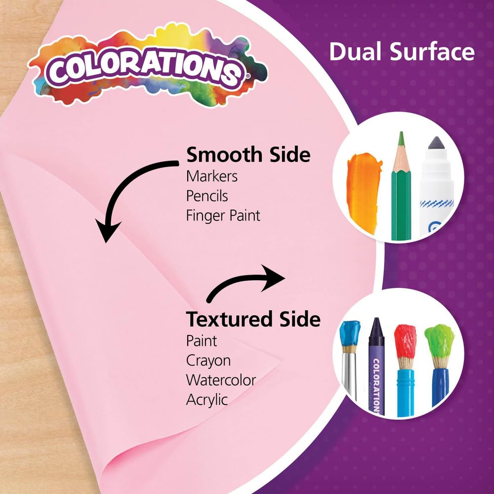 Colorations Dual Surface Paper Roll, Holiday Green, 36" x 1000', Textured Paper, Classroom Craft & Art Supplies, Bulletin Board, Gift Wrapping, Chalkboard Wallpaper