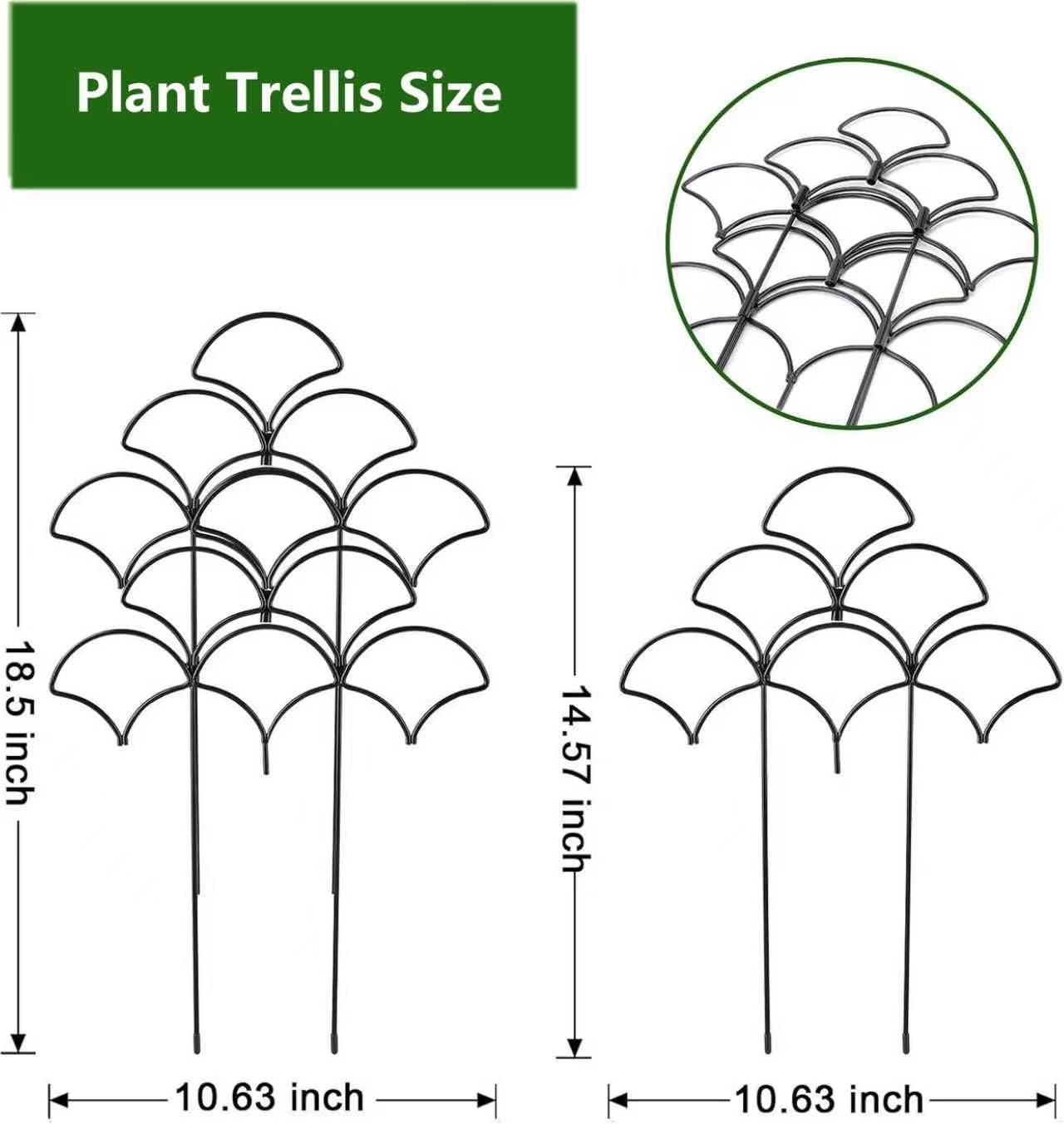 Stackable Metal Trellis for Climbing Plants Outdoor & Indoor - 4 Pack Garden Trellis for Potted Plants, Rust-Resistant Plant Support Stakes for Vines, Vegetables, Flowers - Sturdy Plant Trellis