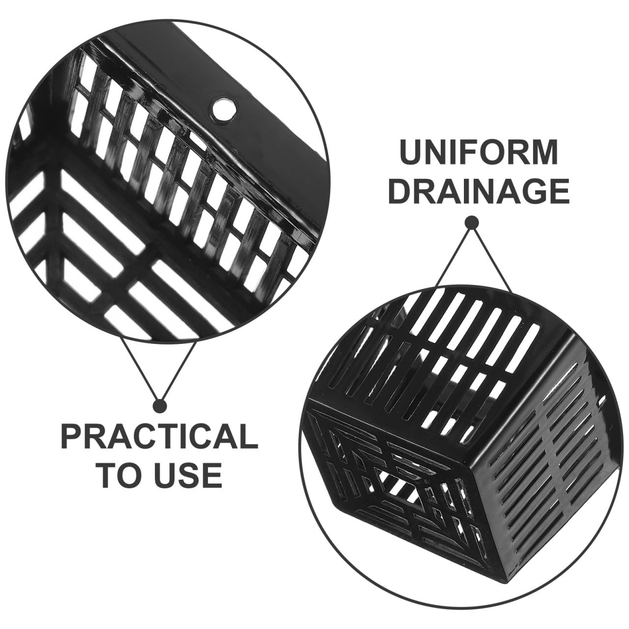 Yardwe 10Pcs Square Planting Baskets 2.24X2.24X1.45In Plastic Aquatic Plant Basket Mesh Pots for Aquarium Hydroponics and Aquaponics Gardening